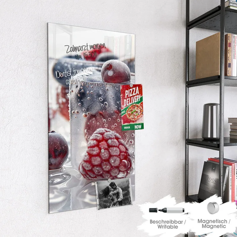 Glas Magnettafel - Gefrorene Beeren