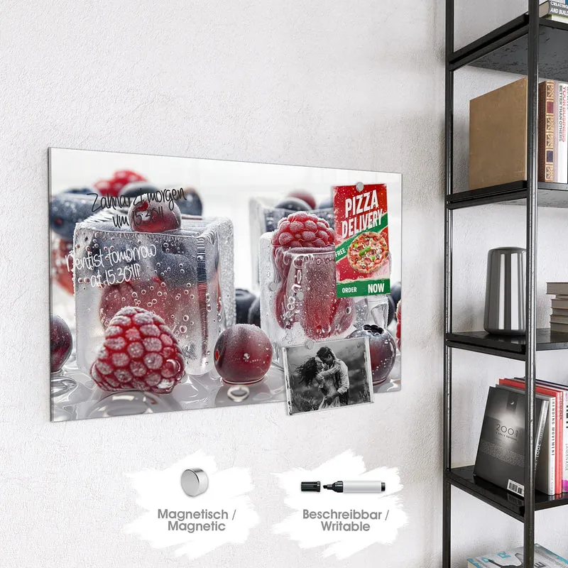 Glas Magnettafel - Gefrorene Beeren