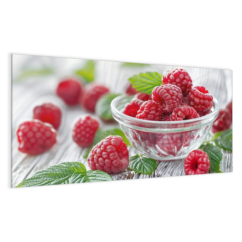 Glas Magnettafel - Frische Himbeeren