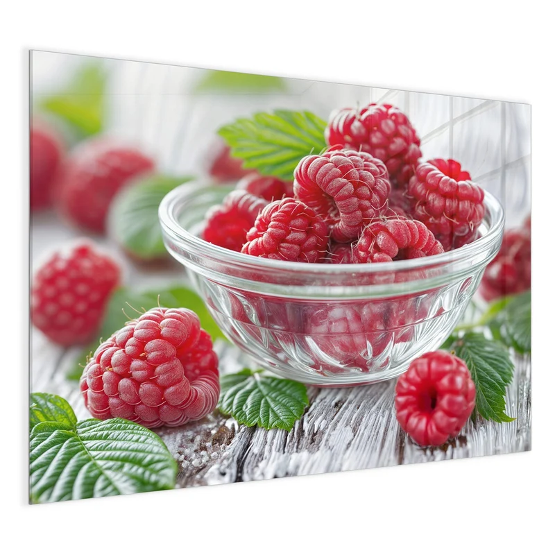 Glas Magnettafel - Frische Himbeeren