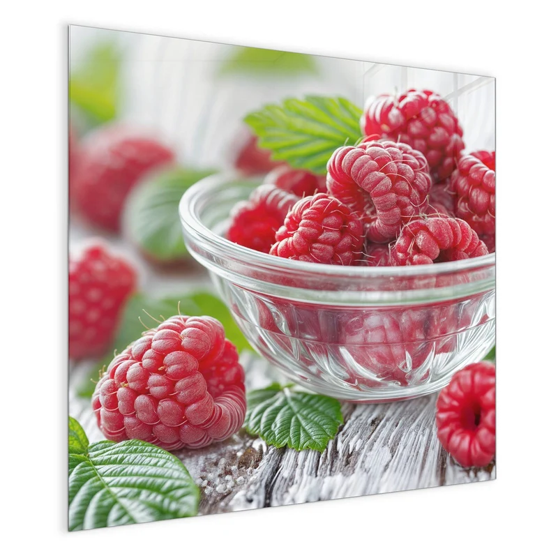 Glas Magnettafel - Frische Himbeeren