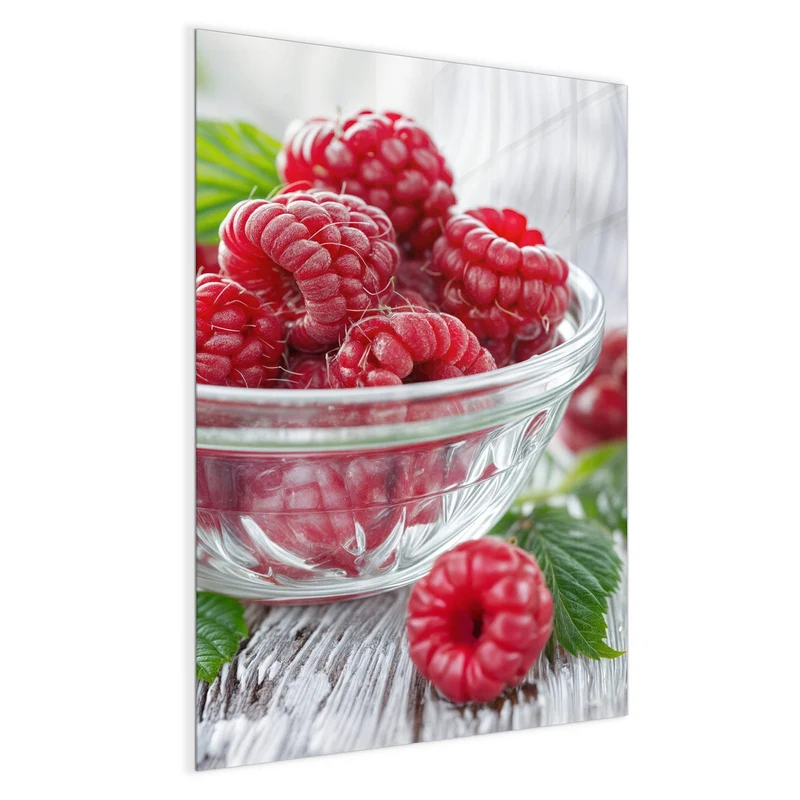 Glas Magnettafel - Frische Himbeeren
