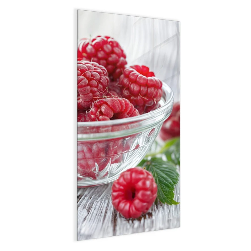 Glas Magnettafel - Frische Himbeeren