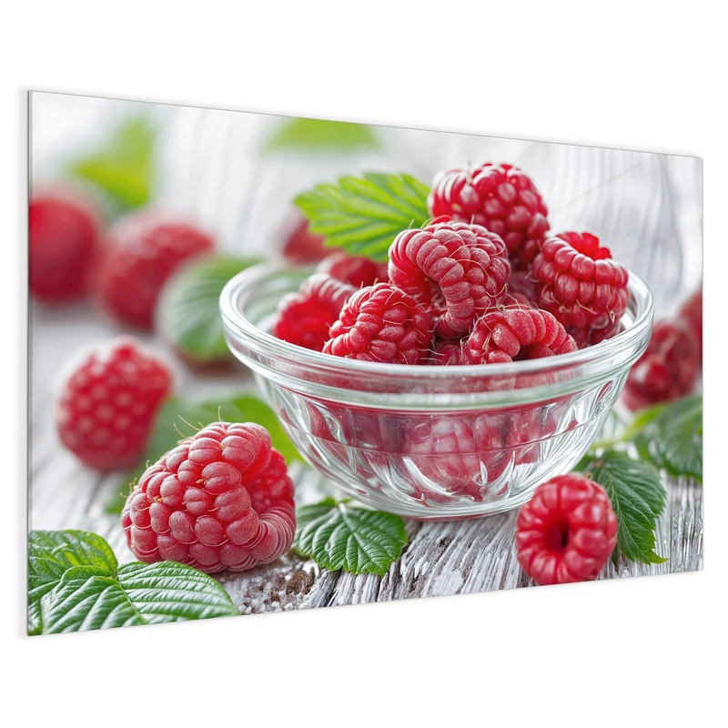 Glas Magnettafel - Frische Himbeeren