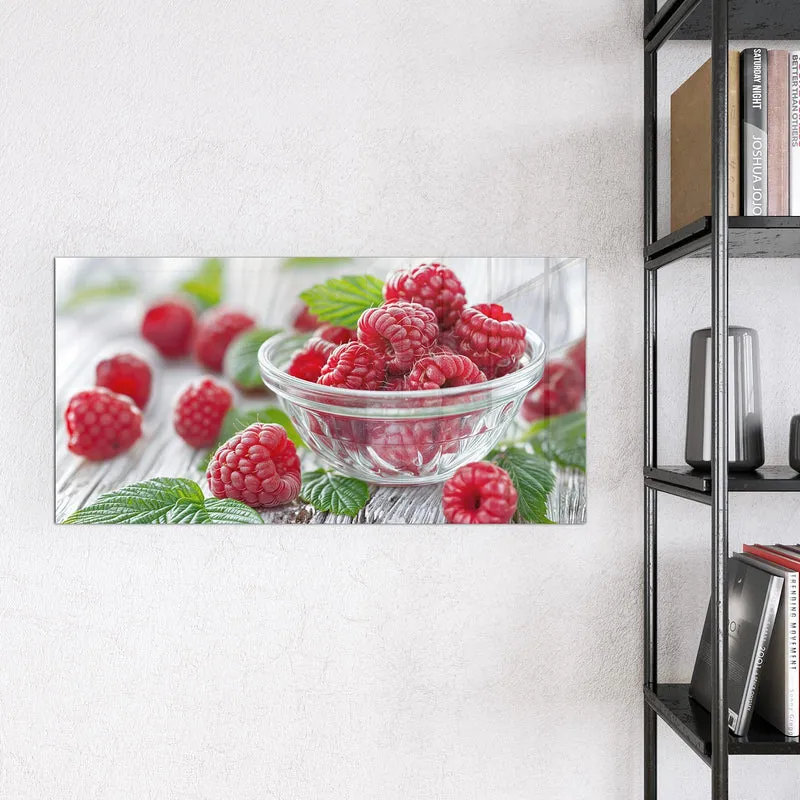 Glas Magnettafel - Frische Himbeeren