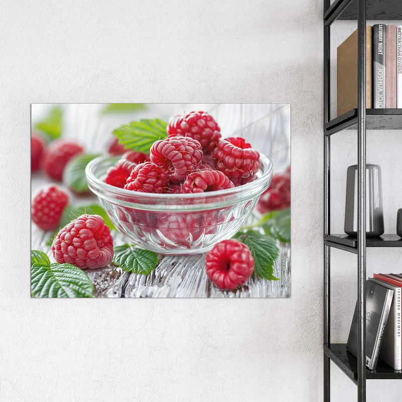 Glas Magnettafel - Frische Himbeeren