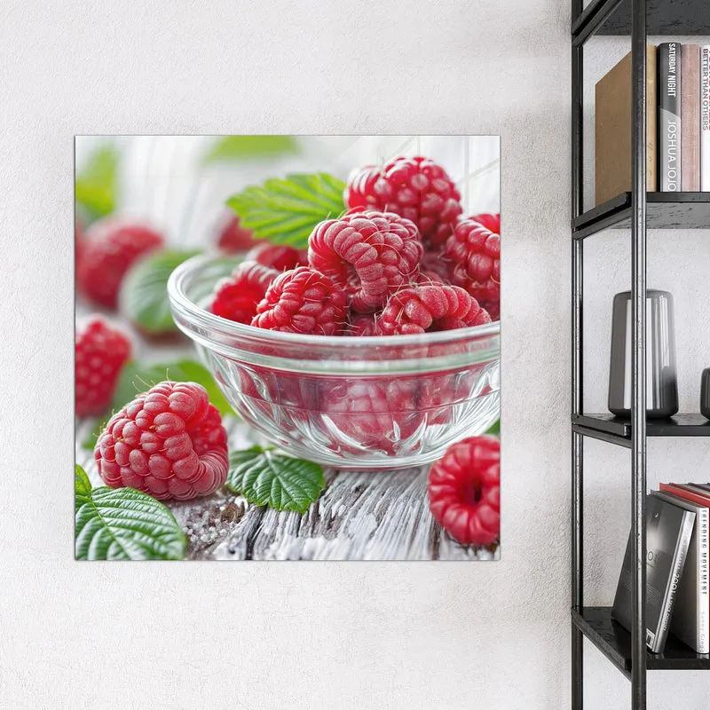 Glas Magnettafel - Frische Himbeeren