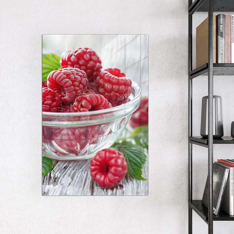 Glas Magnettafel - Frische Himbeeren