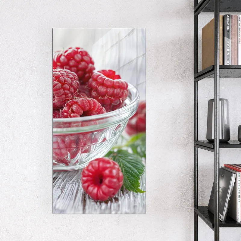 Glas Magnettafel - Frische Himbeeren