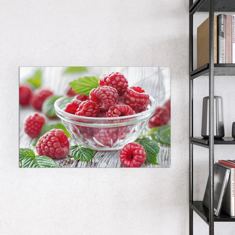 Glas Magnettafel - Frische Himbeeren