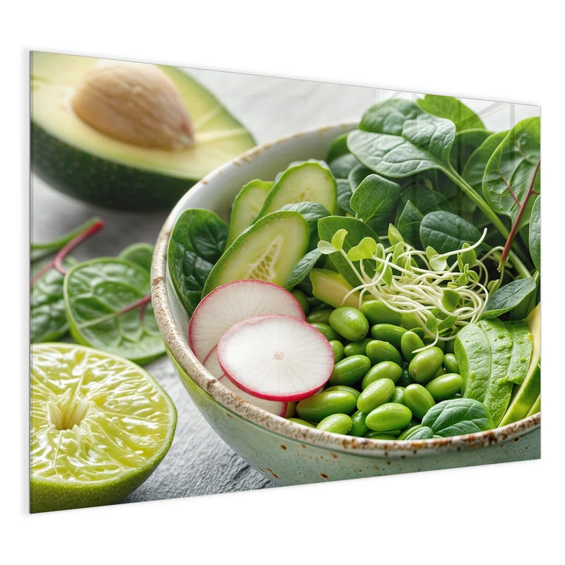 Glas Magnettafel - Salat mit Avocado