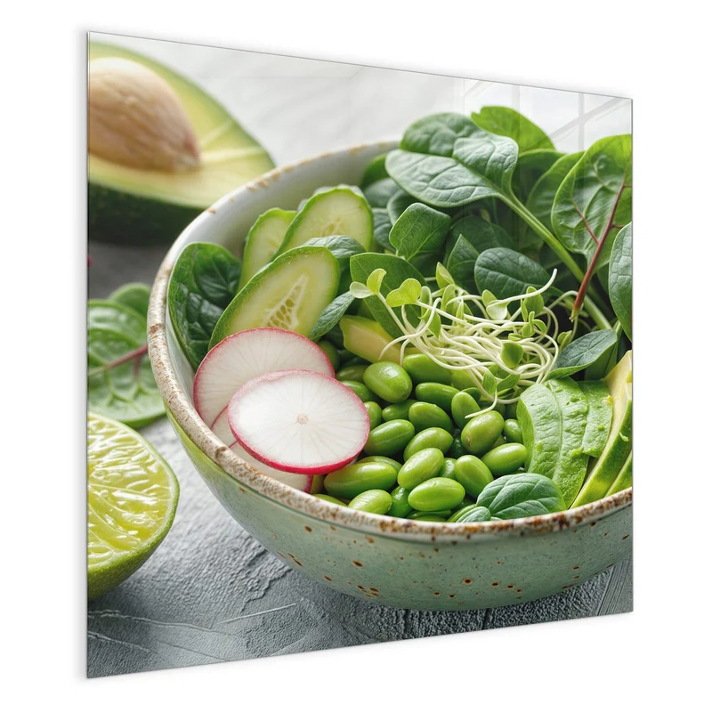 Glas Magnettafel - Salat mit Avocado