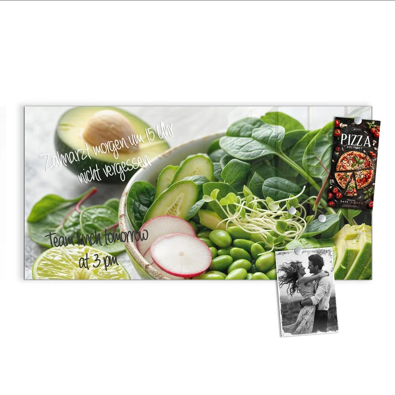 Glas Magnettafel - Salat mit Avocado