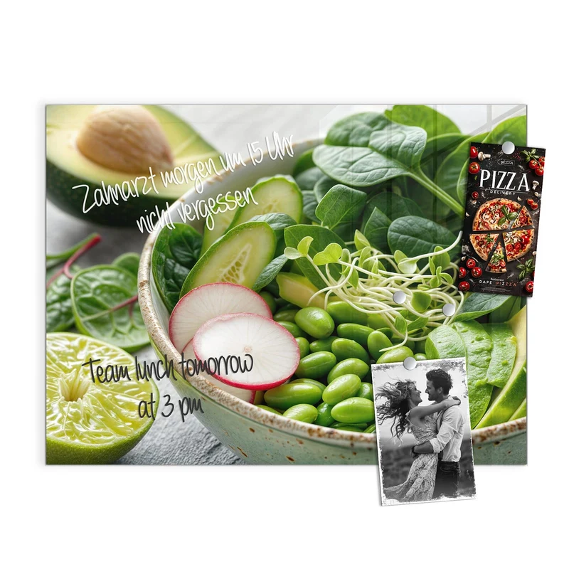 Glas Magnettafel - Salat mit Avocado