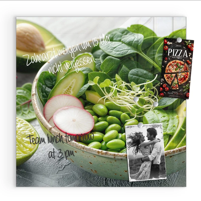 Glas Magnettafel - Salat mit Avocado