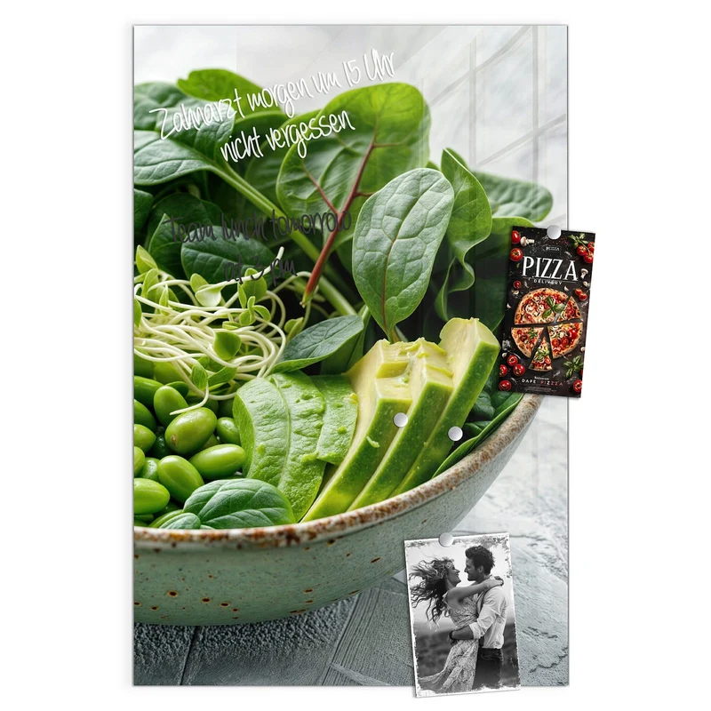 Glas Magnettafel - Salat mit Avocado