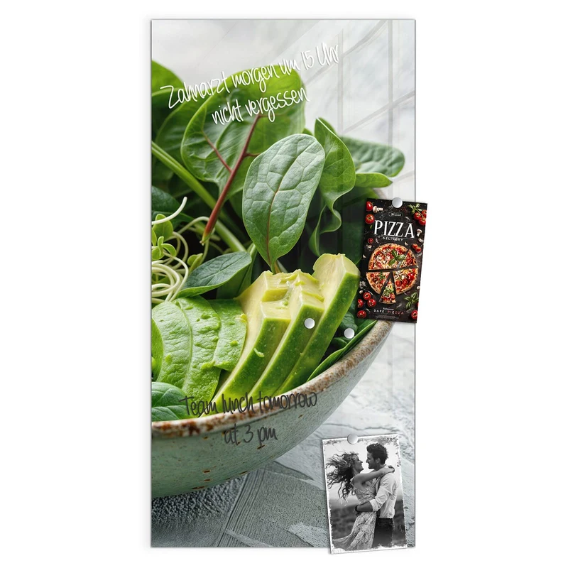 Glas Magnettafel - Salat mit Avocado
