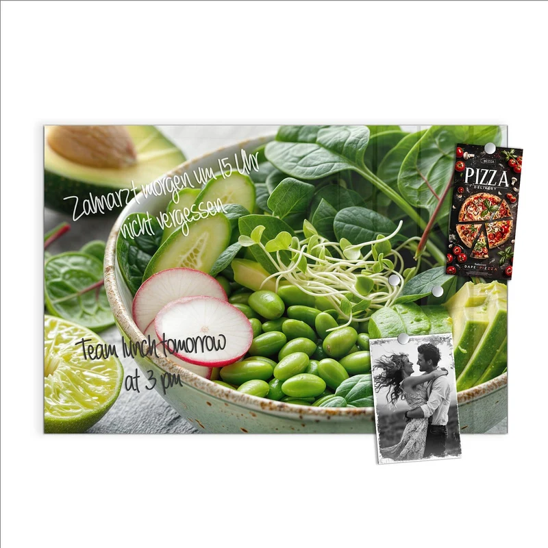 Glas Magnettafel - Salat mit Avocado
