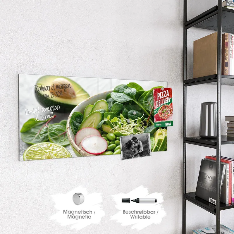 Glas Magnettafel - Salat mit Avocado