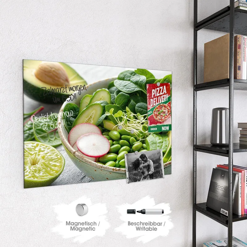Glas Magnettafel - Salat mit Avocado