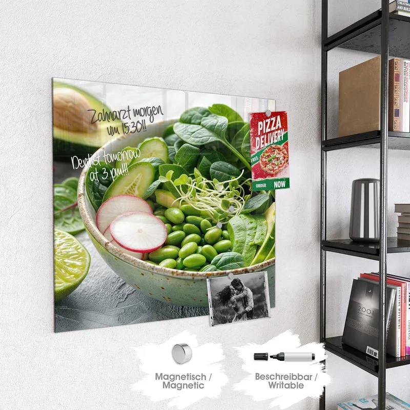 Glas Magnettafel - Salat mit Avocado