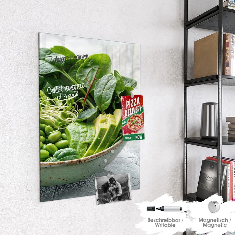 Glas Magnettafel - Salat mit Avocado