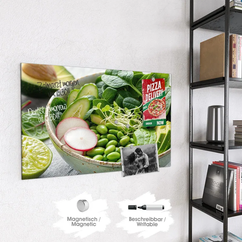 Glas Magnettafel - Salat mit Avocado
