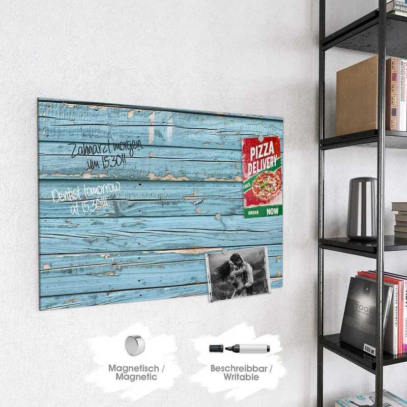Glas Magnettafel - Abblätterndes Hellblau
