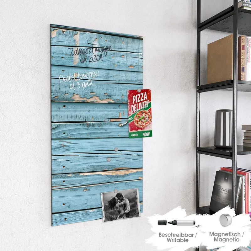 Glas Magnettafel - Abblätterndes Hellblau