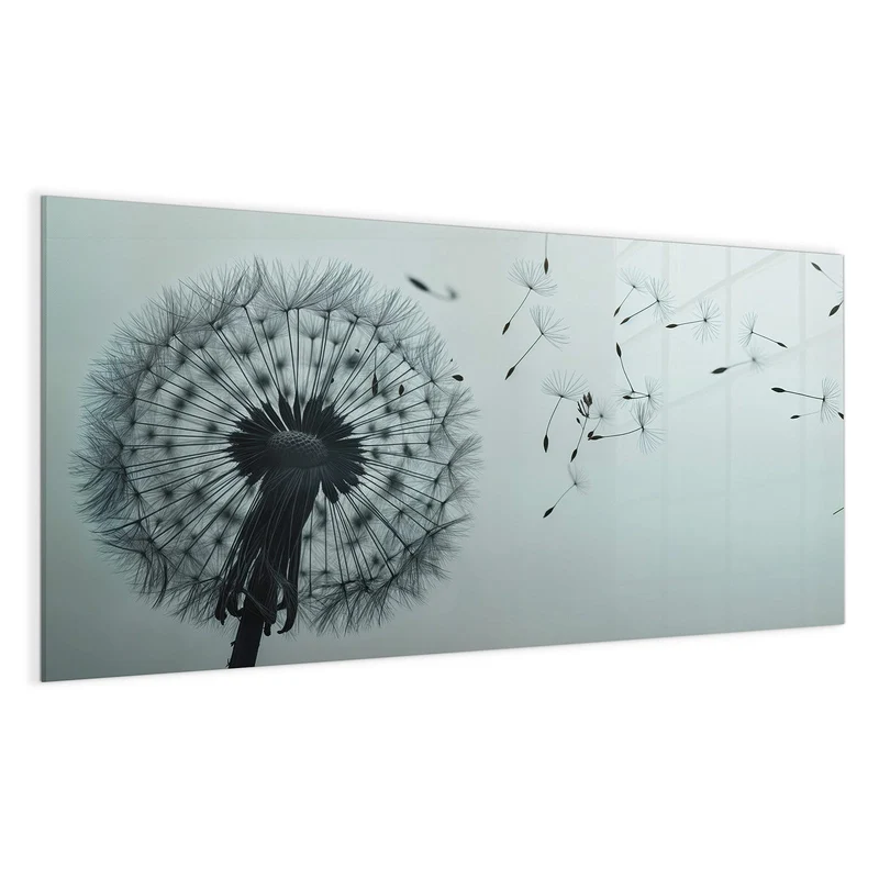 Glas Magnettafel - Pusteblume in Graublau