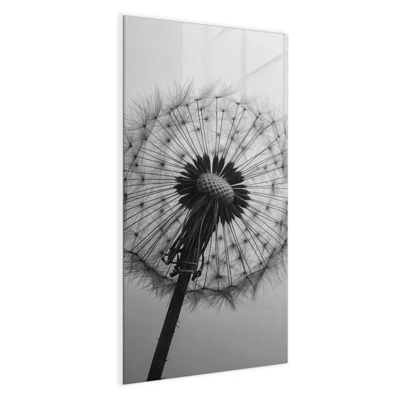 Glas Magnettafel - Pusteblume im Wind