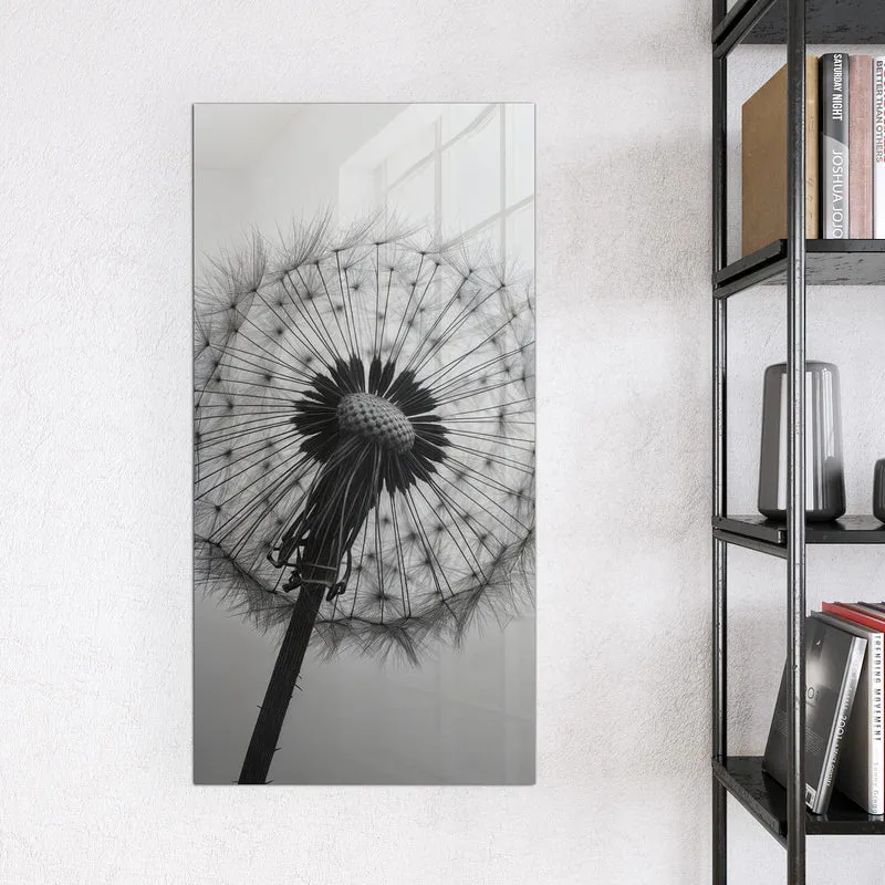 Glas Magnettafel - Pusteblume im Wind