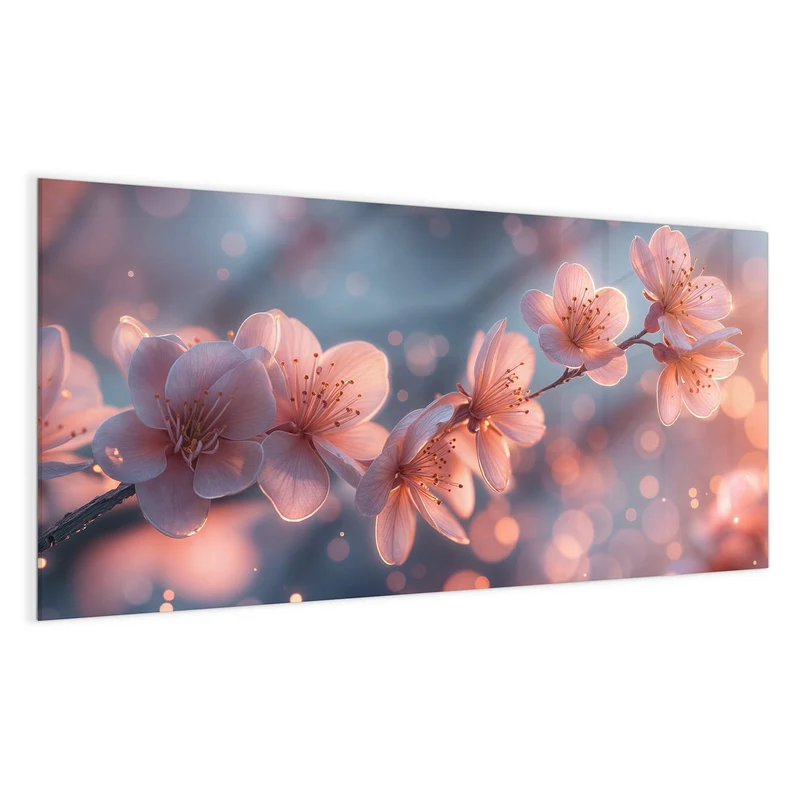 Glas Magnettafel - Kirschblüten im Licht