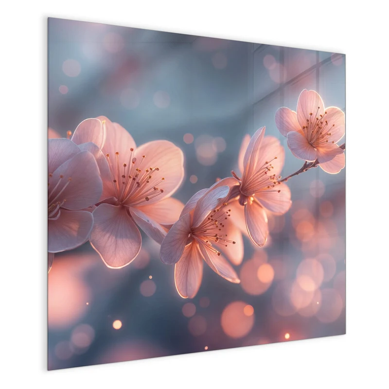 Glas Magnettafel - Kirschblüten im Licht