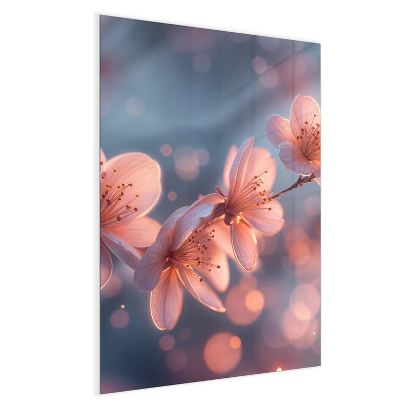 Glas Magnettafel - Kirschblüten im Licht