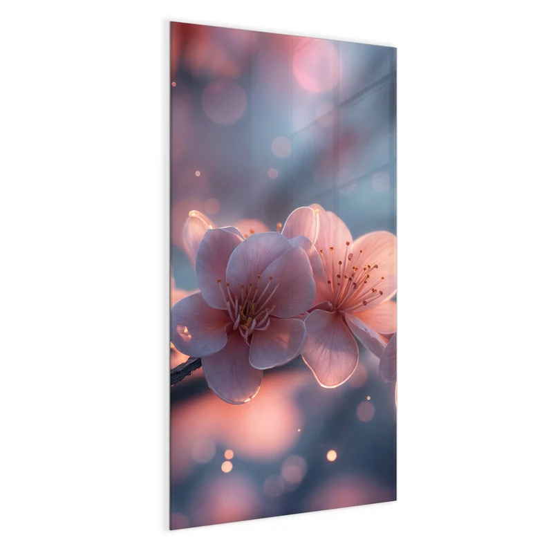 Glas Magnettafel - Kirschblüten im Licht