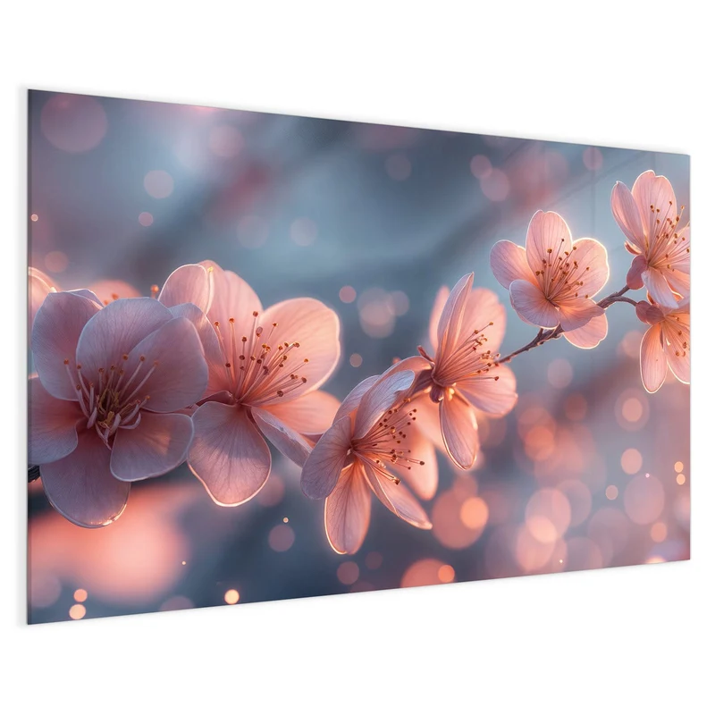 Glas Magnettafel - Kirschblüten im Licht
