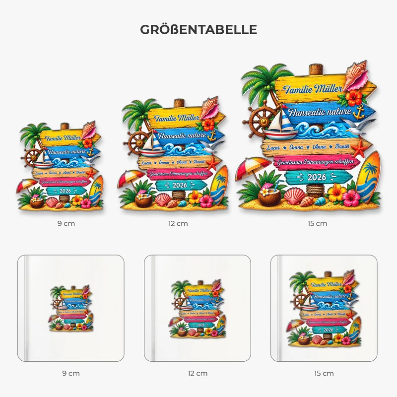 Familienurlaub Kreuzfahrtschiff - Personalisiertes Geschenk | Acryl Magnet