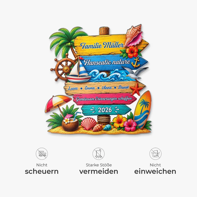 Familienurlaub Kreuzfahrtschiff - Personalisiertes Geschenk | Acryl Magnet