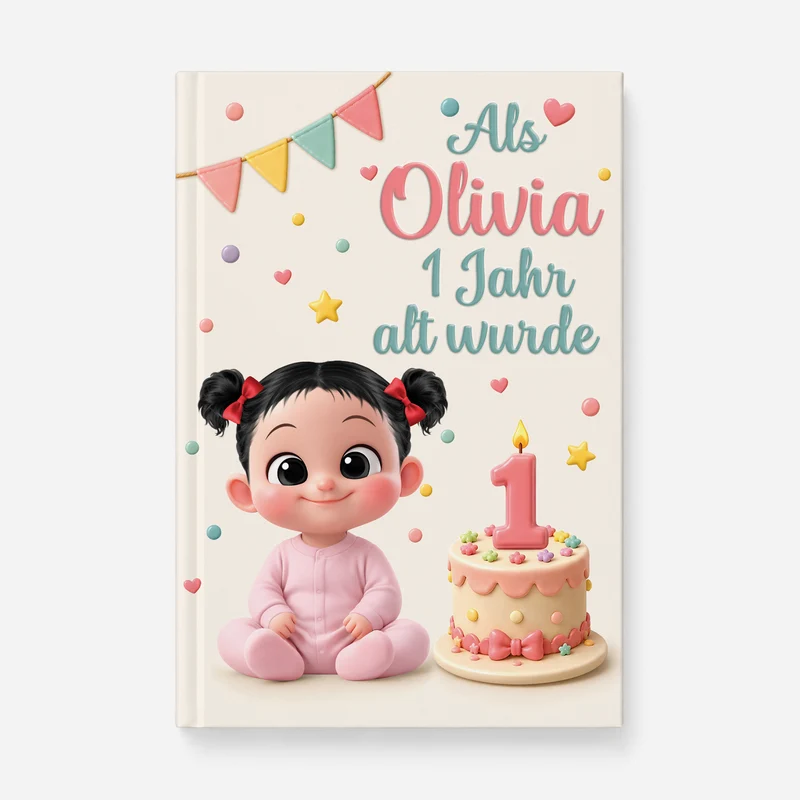 Geburtstag Geschenk 1 Jahr - Personalisiertes Geschenk | Notizbuch A5 Baby