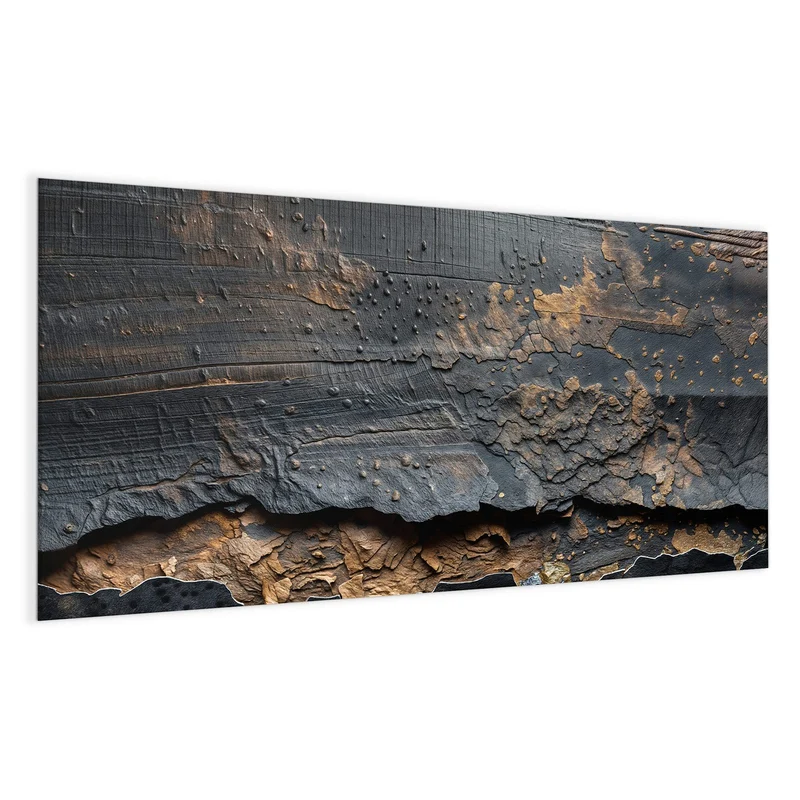 Glas Magnettafel - Verkohltes Holz