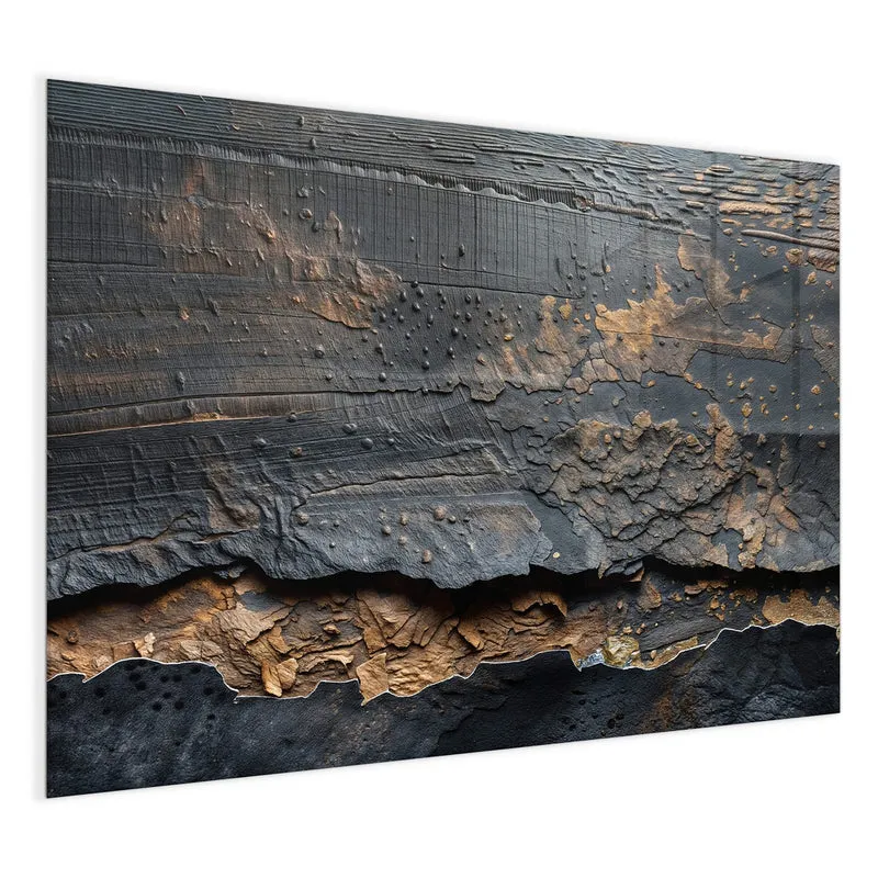 Glas Magnettafel - Verkohltes Holz