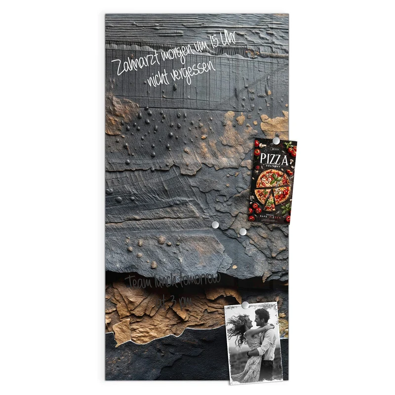 Glas Magnettafel - Verkohltes Holz
