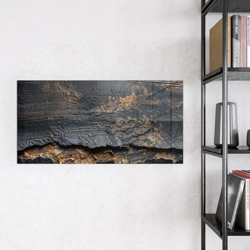 Glas Magnettafel - Verkohltes Holz