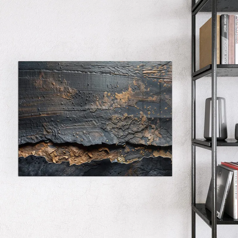 Glas Magnettafel - Verkohltes Holz