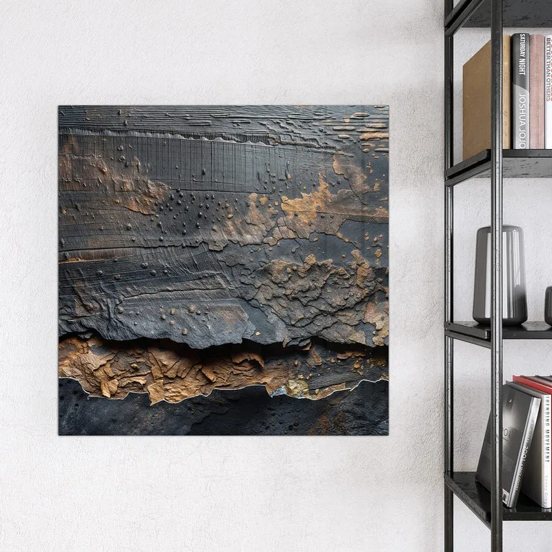 Glas Magnettafel - Verkohltes Holz