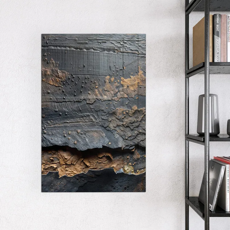 Glas Magnettafel - Verkohltes Holz