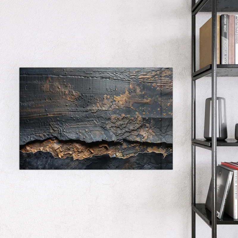 Glas Magnettafel - Verkohltes Holz