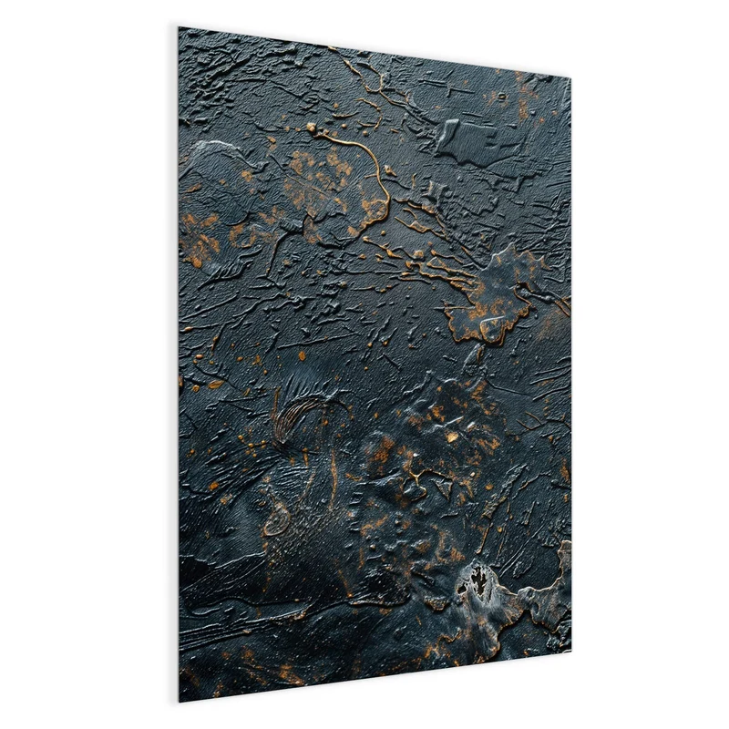 Glas Magnettafel - Kupfer auf Schwarz