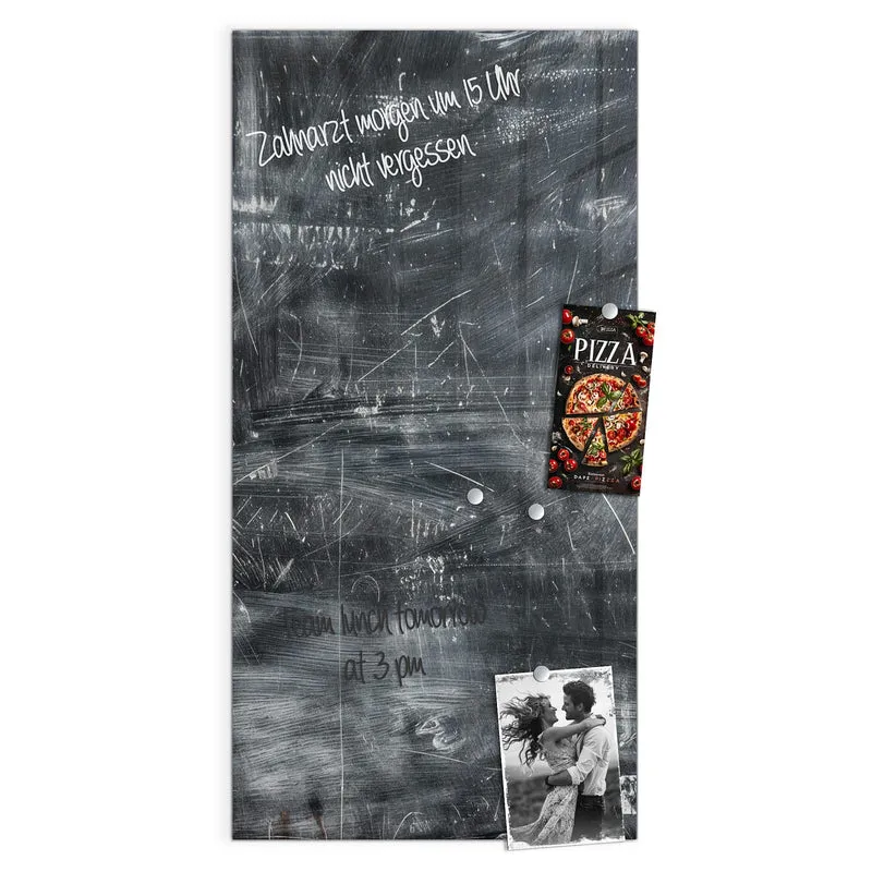 Glas Magnettafel - Kratzspuren in Schwarz